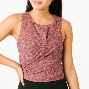 Zyia Activewear Pink Infinity Tank Tie Front Sleeveless, Small